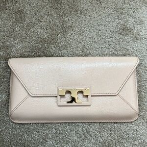 Tory Burch pebbled leather clutch